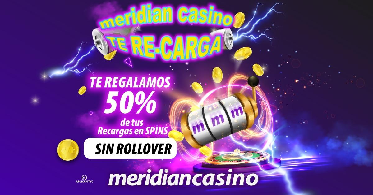 Meridian Casino te recarga: ¡Participa y gana Spins sin Rollover!