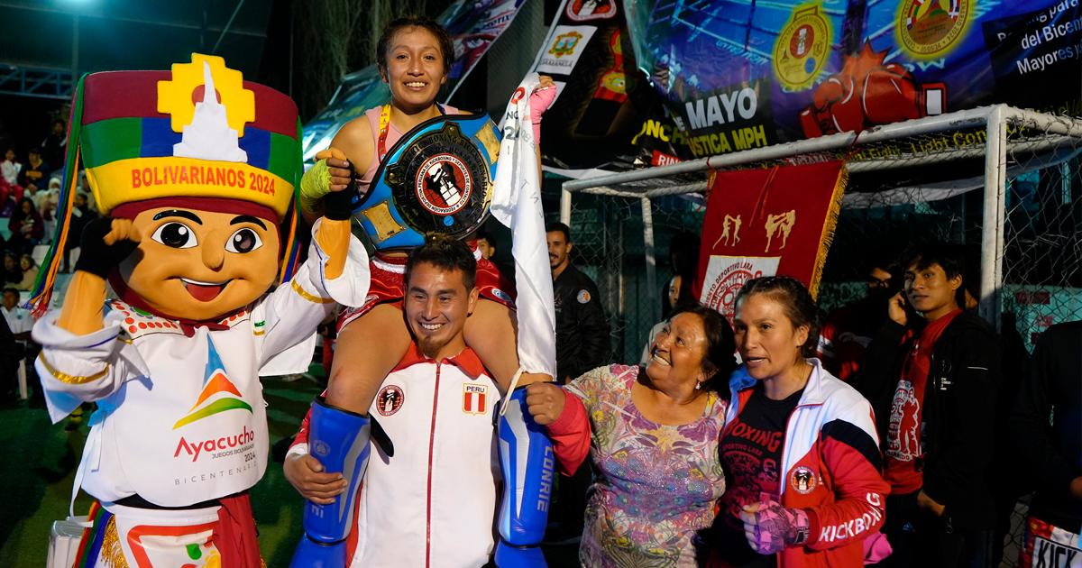 Nieves Ramírez, embajadora de Bolivarianos Ayacucho 2024, se coronó campeona nacional de kickboxing