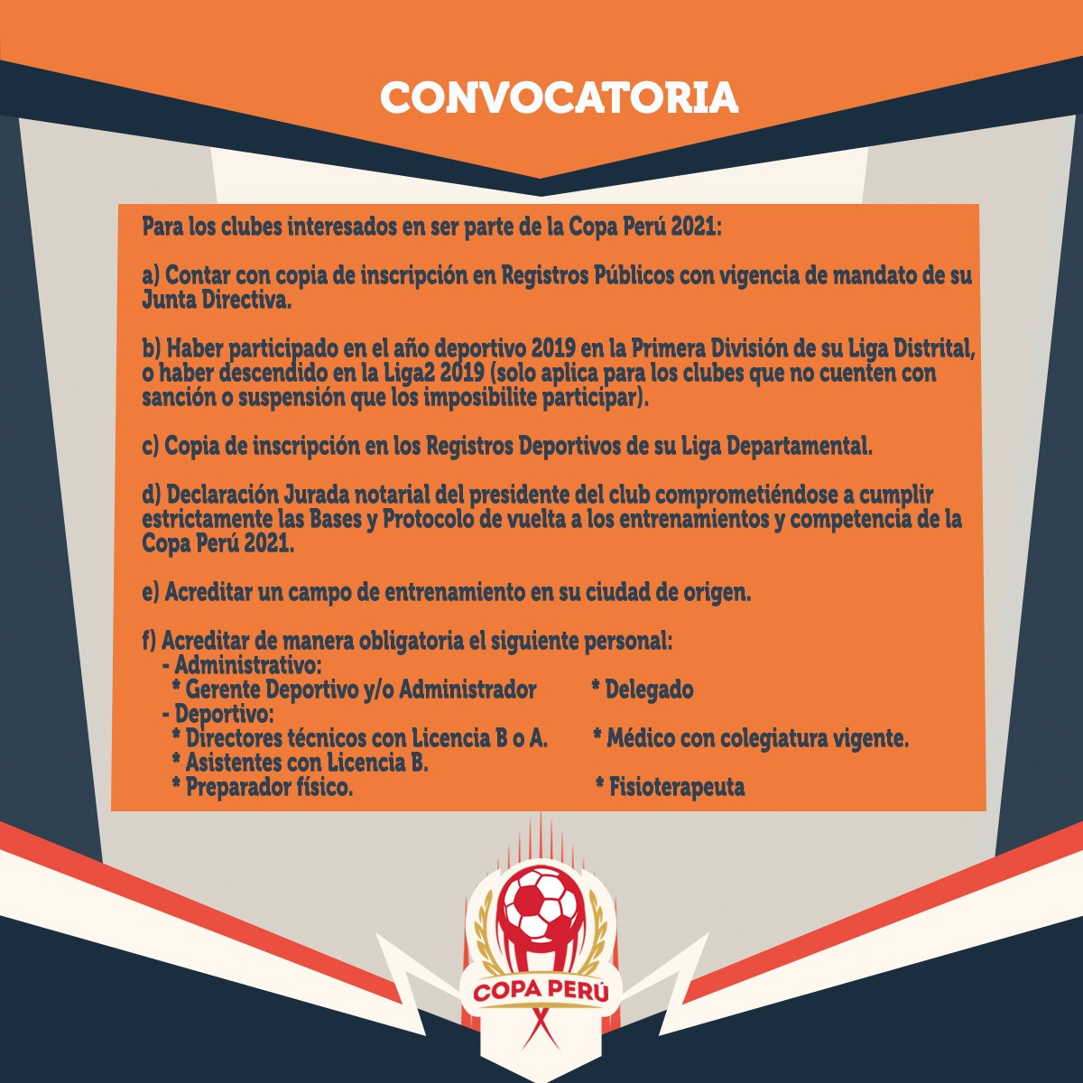 Copa Perú 2021: requisitos para participar en la presente edición del  'fútbol macho' | Ovación Corporación Deportiva