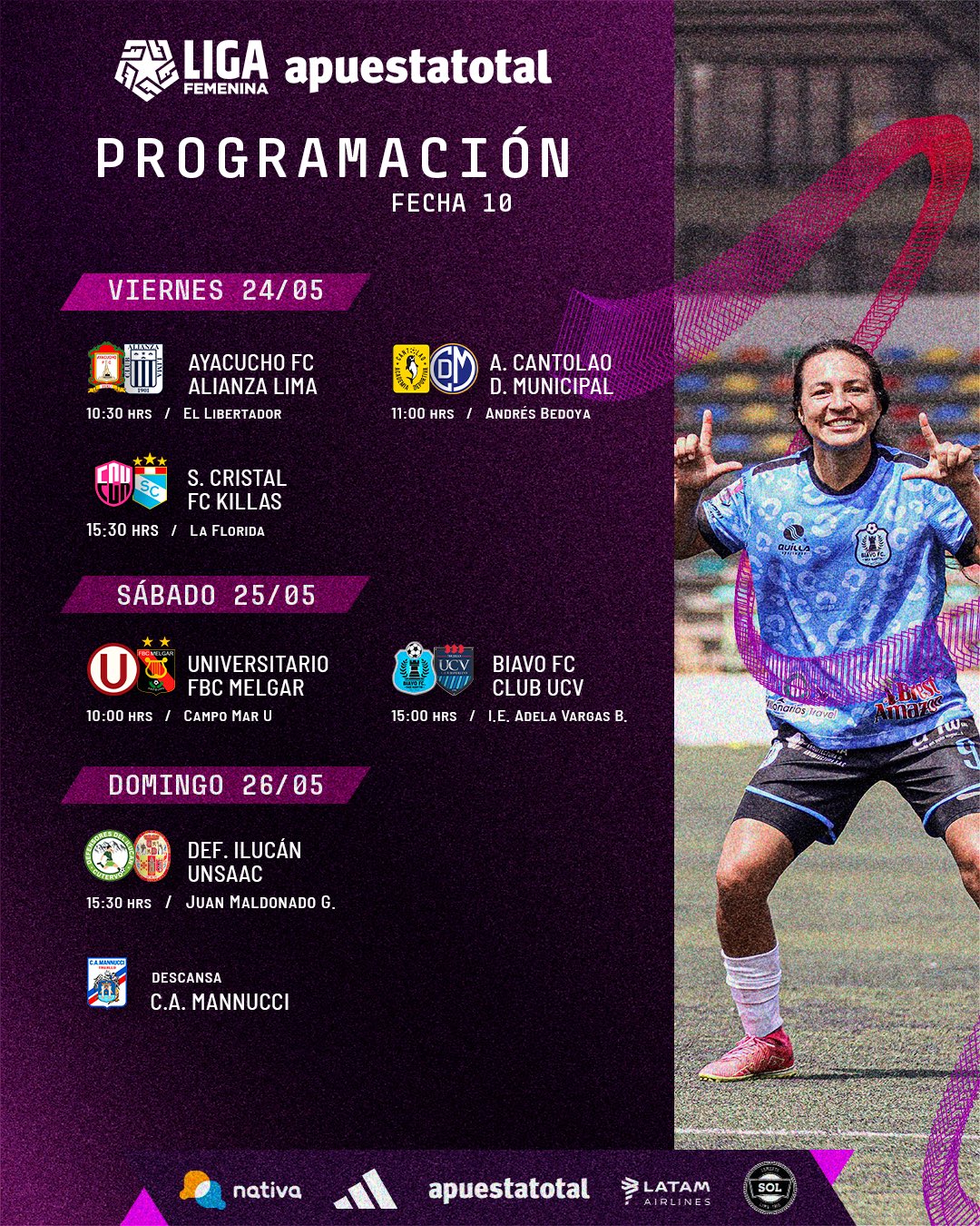 Así se jugará la décima fecha de la Liga Femenina | Ovación Corporación ...