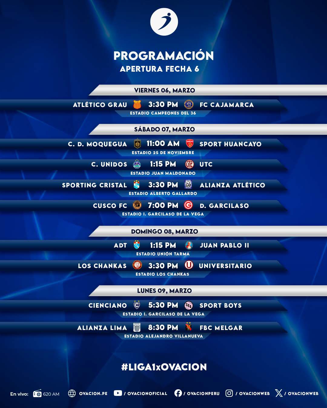 ¡Para agendar! Conoce cómo se jugará la fecha 6 del Apertura | Ovación ...