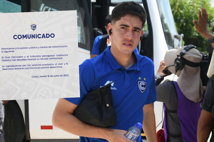 Uno más: Cienciano anunció la salida de Gianluca Fateccha
