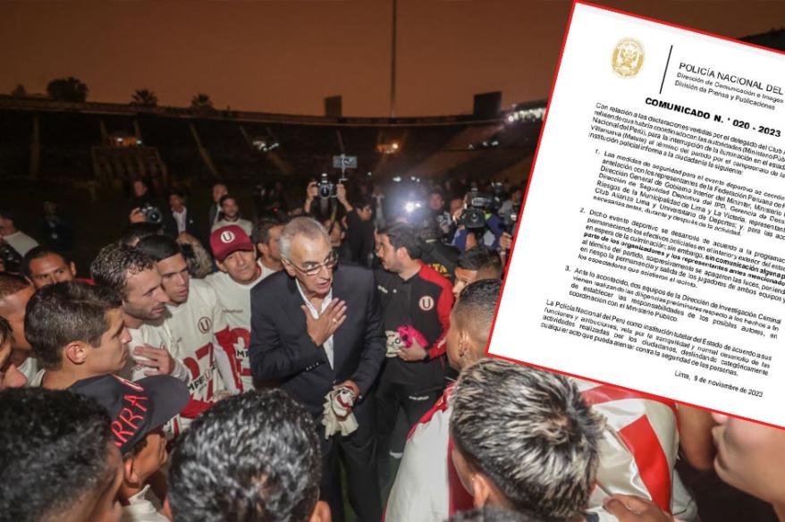 PNP: "Se apagaron las luces, poniendo en riesgo a los jugadores de ambos equipos y los espectadores"