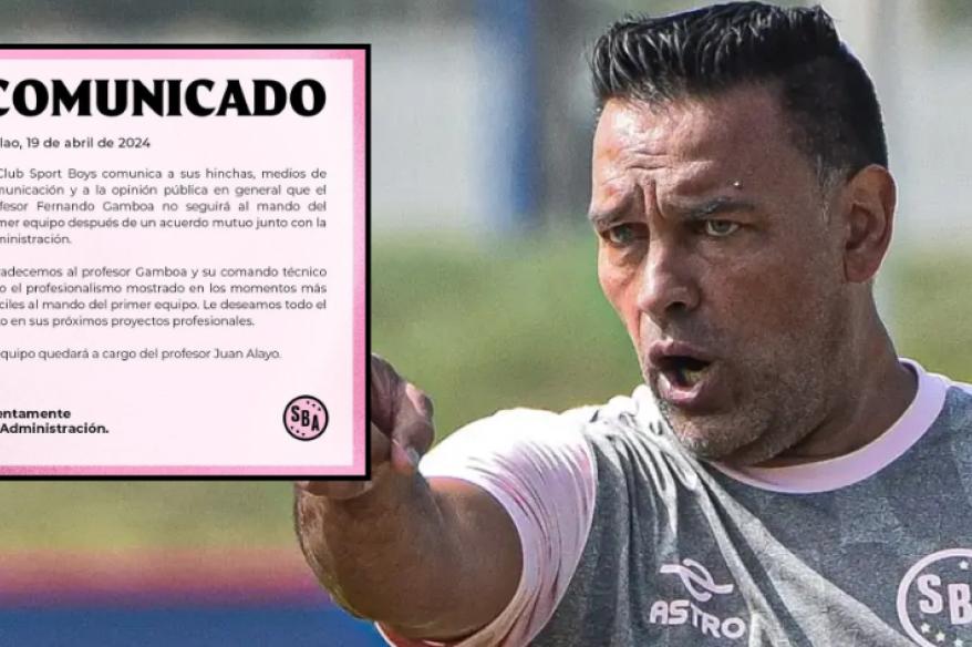¡No va más! Fernando Gamboa dejó de ser entrenador de Sport Boys