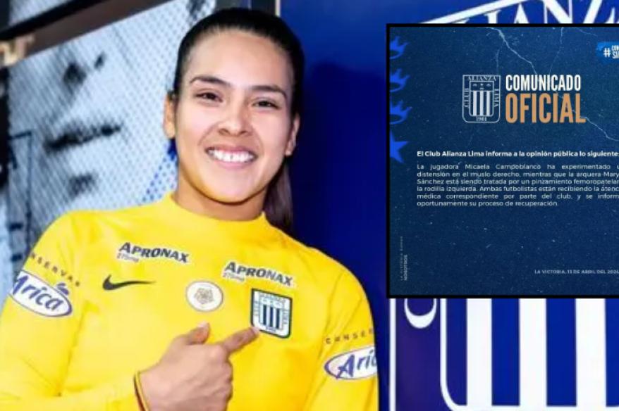 Alianza Lima confirmó lesiones de Maryory Sánchez y Micaela Campoblanco