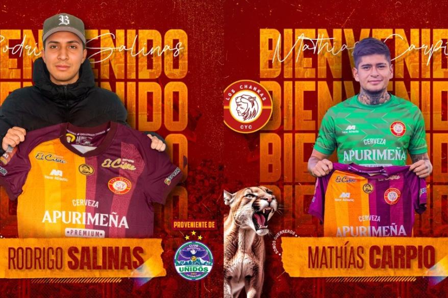 Los Chankas anunció fichajes de Salinas y Carpio