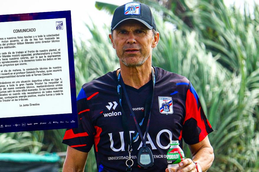 Uno más: Milton Mendes dejó de ser entrenador de Carlos Mannucci