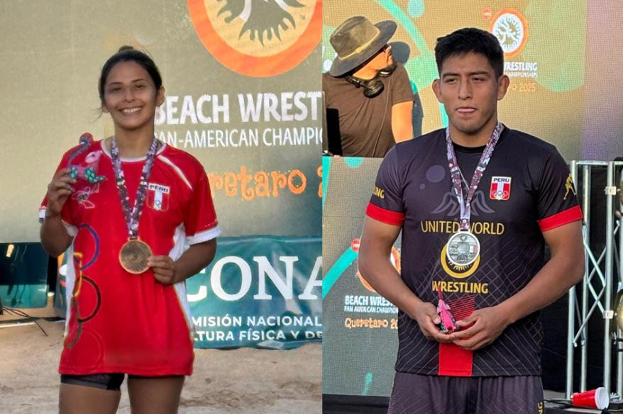 ¡Arriba Perú! Casusol y Cusinga lograron medallas en Panamericano de lucha de playa