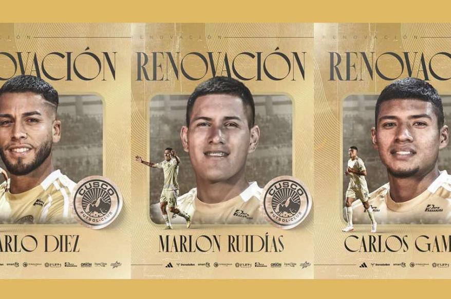 ¡No se van! Cusco FC renovó los contratos de Ruidías, Diez y Gamarra