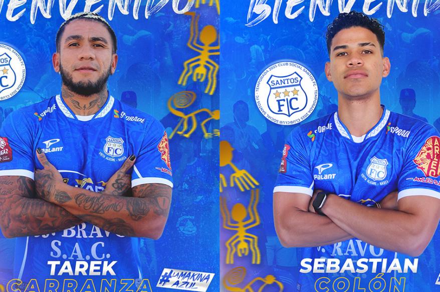 Santos FC anunció los fichajes de Tarek Carranza y Sebastián Colón