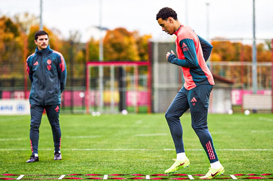 Recuperación rápida: Jamal Musiala volvió a entrenar con balón