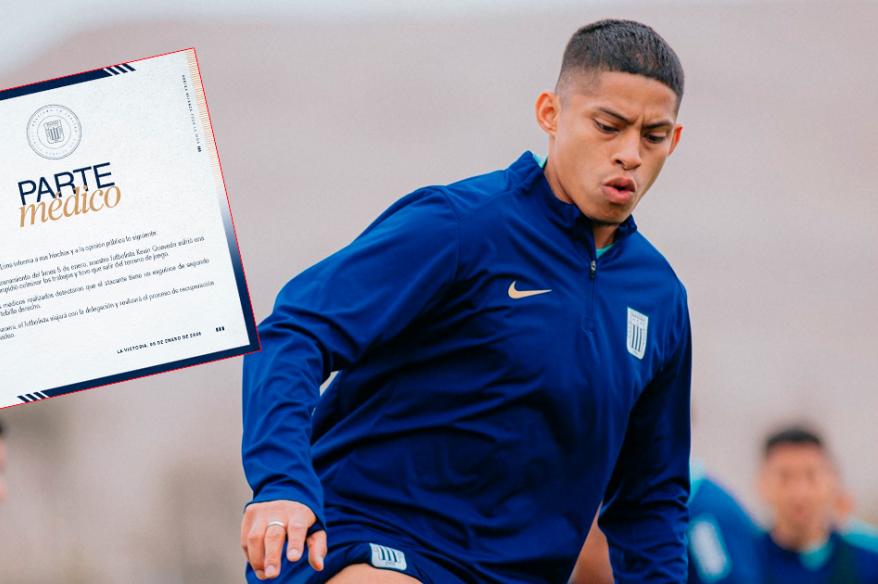 Alianza informó que Kevin Quevedo presenta esguince de tobillo y se recuperará en Uruguay