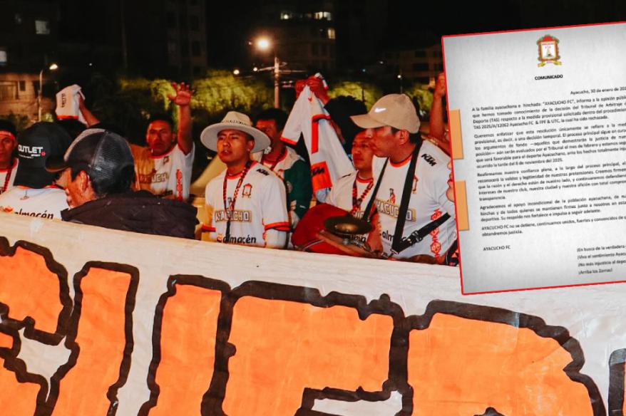 Ayacucho FC se pronunció sobre el rechazo del TAS a su medida provisional