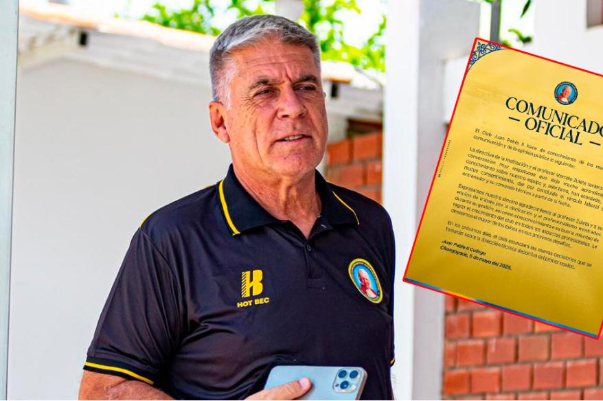 Fin de ciclo: Juan Pablo II confirmó la salida del DT argentino Marcelo Zuleta