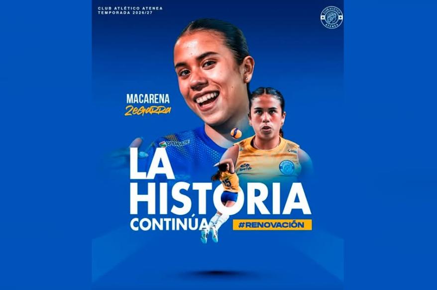 Macarena Zegarra renovó con Atlético Atenea para la temporada 2026-27