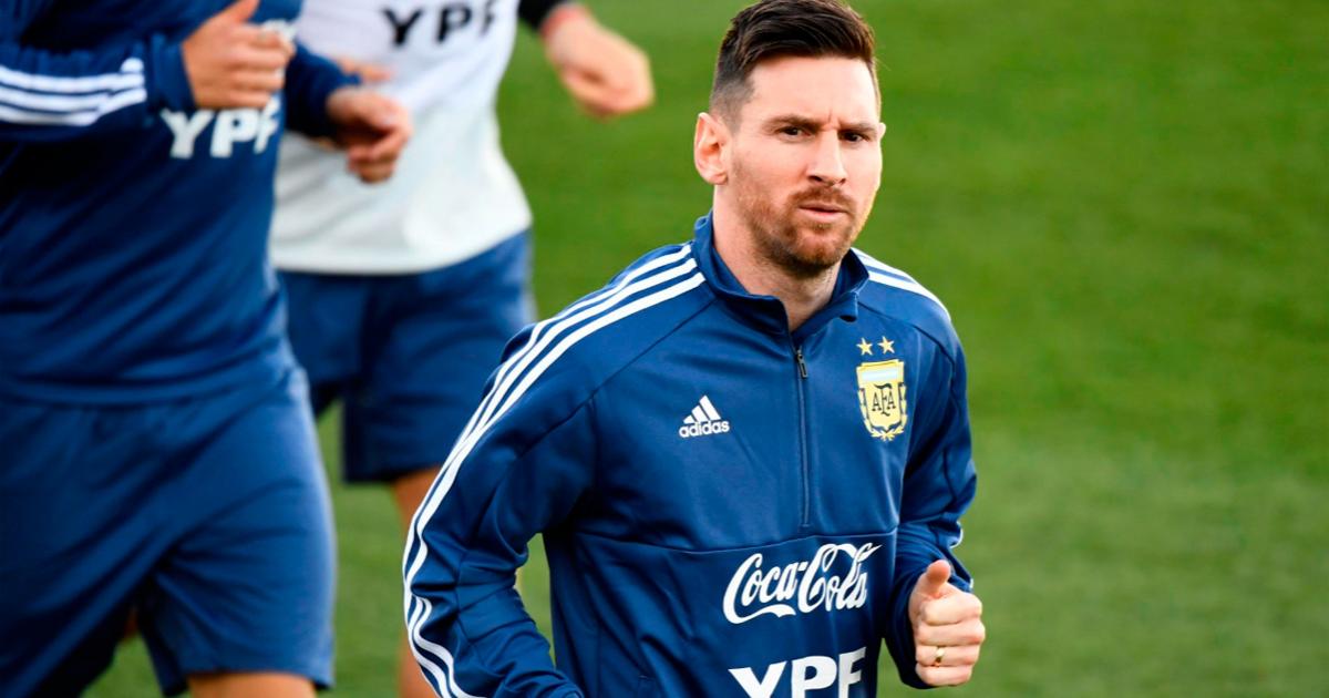 Lionel Messi, en un entrenamiento con la selección argentina