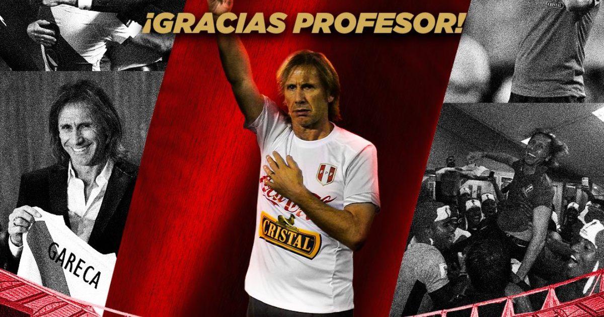 FPF se despidió oficialmente de Ricardo Gareca : "Gracias por los más de siete años de trabajo"