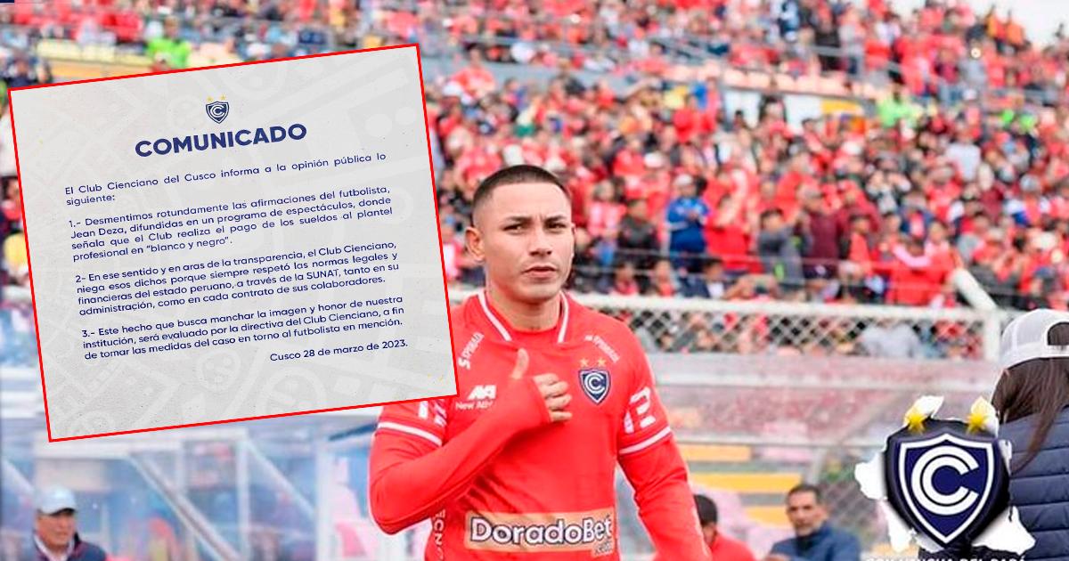 Cienciano y su firme comunicado contra las afirmaciones de Jean Deza en un audio