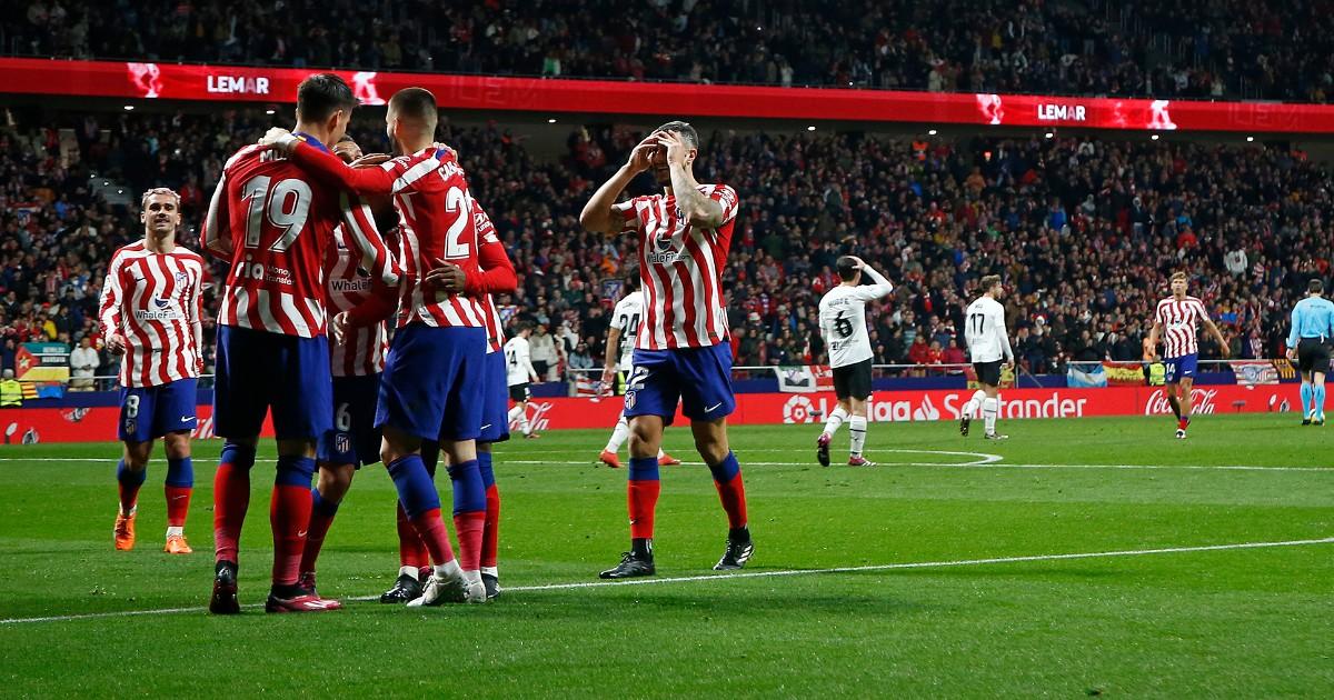Atlético Madrid goleó por 3-0 al Valencia