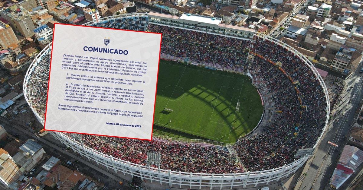 Cienciano dio opciones a hinchas que compraron entradas ante A. Atlético