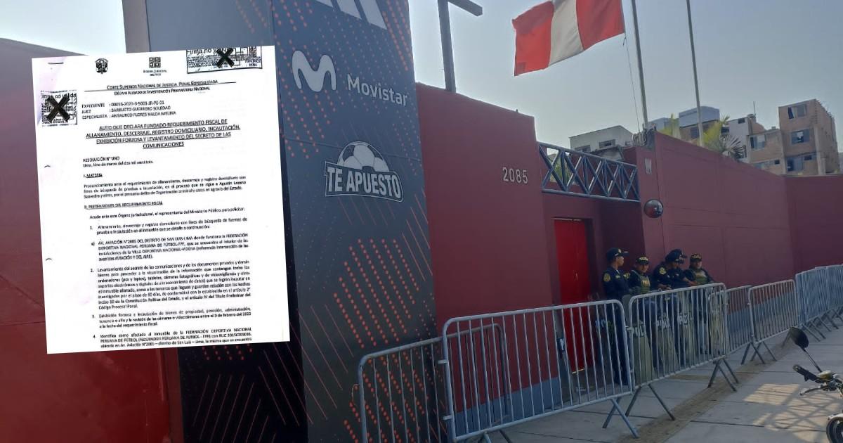 Estos fueron los requerimientos para allanamiento a FPF
