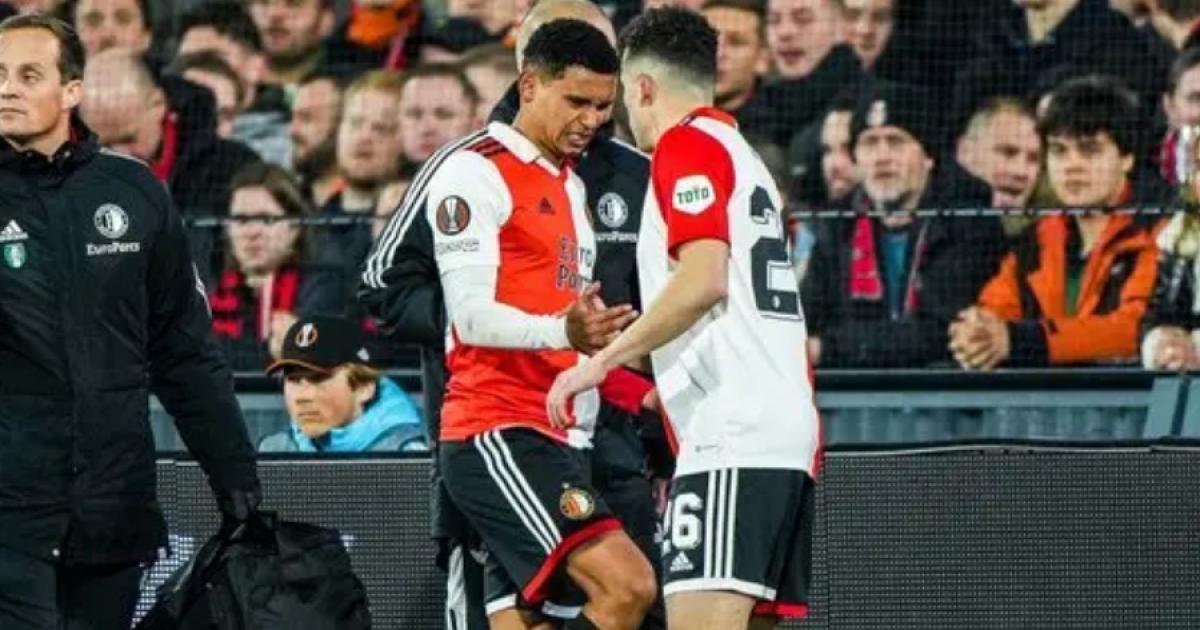 Marcos López salió sentido en goleada de Feyenoord por 7-1 a Shahktar Donest 