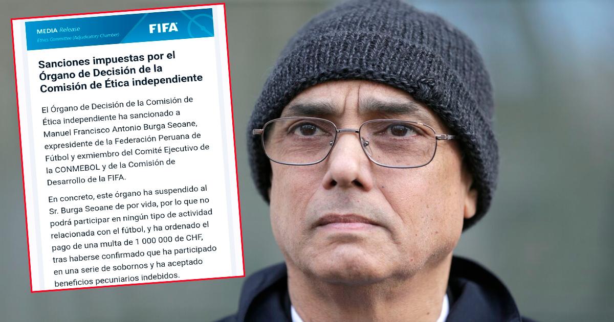 Fifa impuso dura sanción contra Manuel Burga por participar en una serie de sobornos
