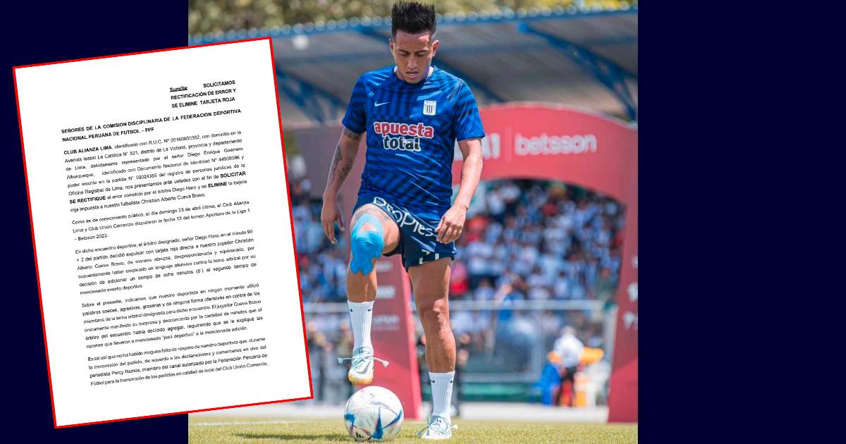 Alianza presentó reclamó ante Comisión Disciplinaria para anular tarjeta roja a Cueva