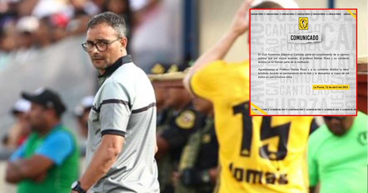 ¡No va más! Cantolao anunció salida de Matías Rosa