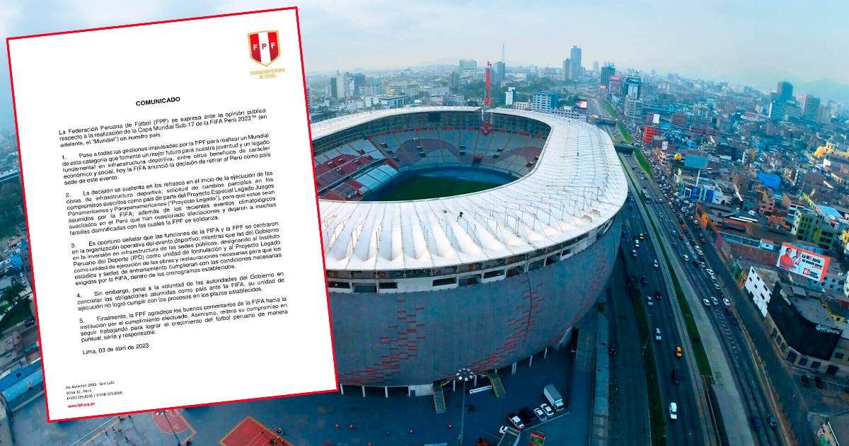 FPF explicó por qué FIFA decidió retirar a Perú como sede del Mundial Sub-17