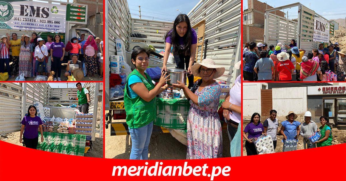 Meridianbet llevó ayuda a los afectados por el huaico en el sector Jicamarca