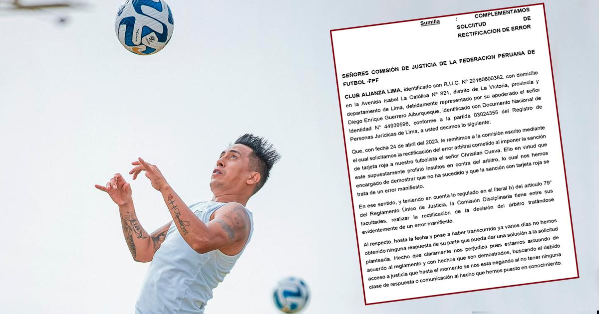 Alianza Lima volvió a la carga por expulsión de Cueva ante Comisión Disciplinaria de FPF