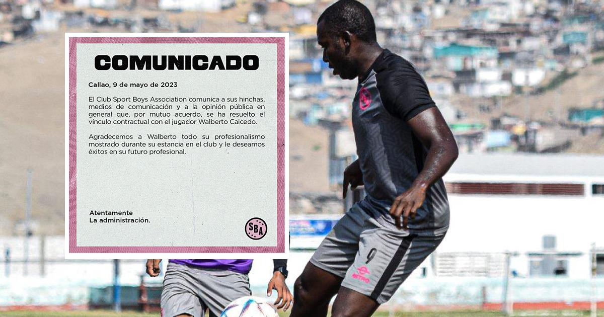 Sport Boys anunció resolución de contrato de Walberto Caicedo