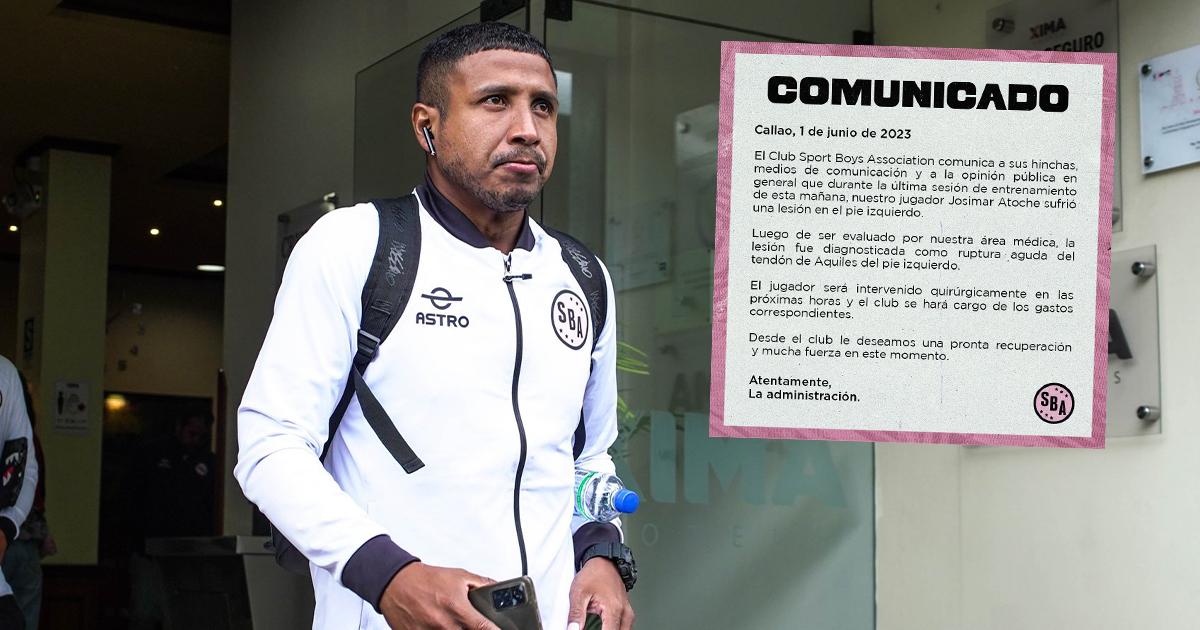Sport Boys informó que Josimar Atoche será intervenido por lesión