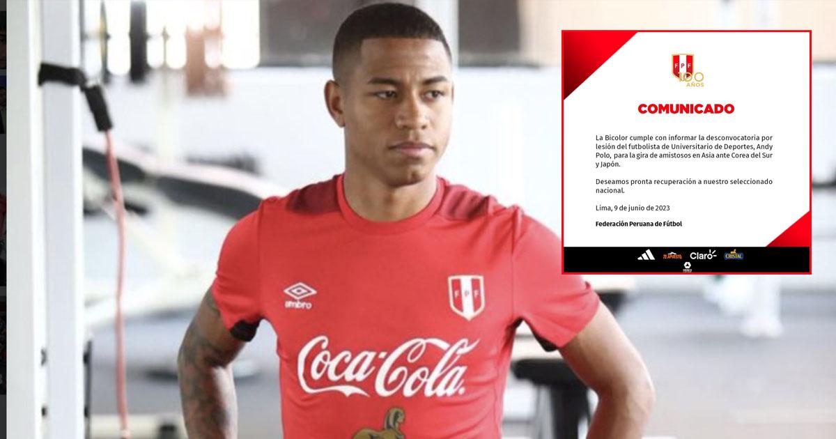 ¡Una baja más! Andy Polo fue desconvocado por lesión