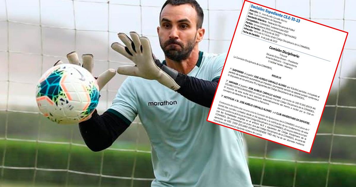 LO ÚLTIMO: Comisión Disciplinaria de Conmebol suspendió por 8 partidos a José Carvallo