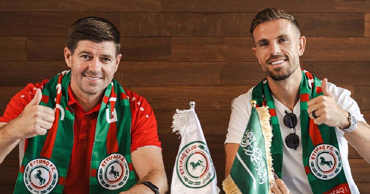 Henderson y Gerrard se volvieron a encontrar en el Al Ettifaq