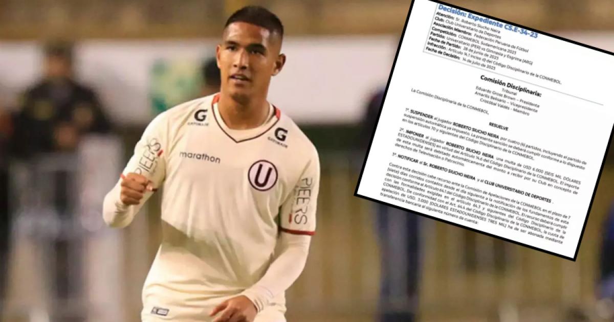 Comisión Disciplinaria de la Conmebol castigó con cuatro partidos de suspensión