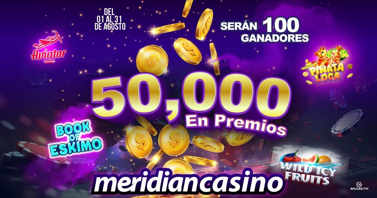 Meridian Casino: ¡Juega y participa por 50 mil spins gratis en la plataforma!