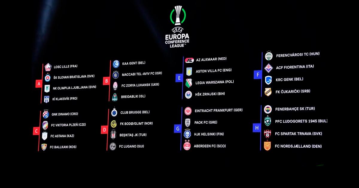 Listos los grupos de la UEFA Conference League