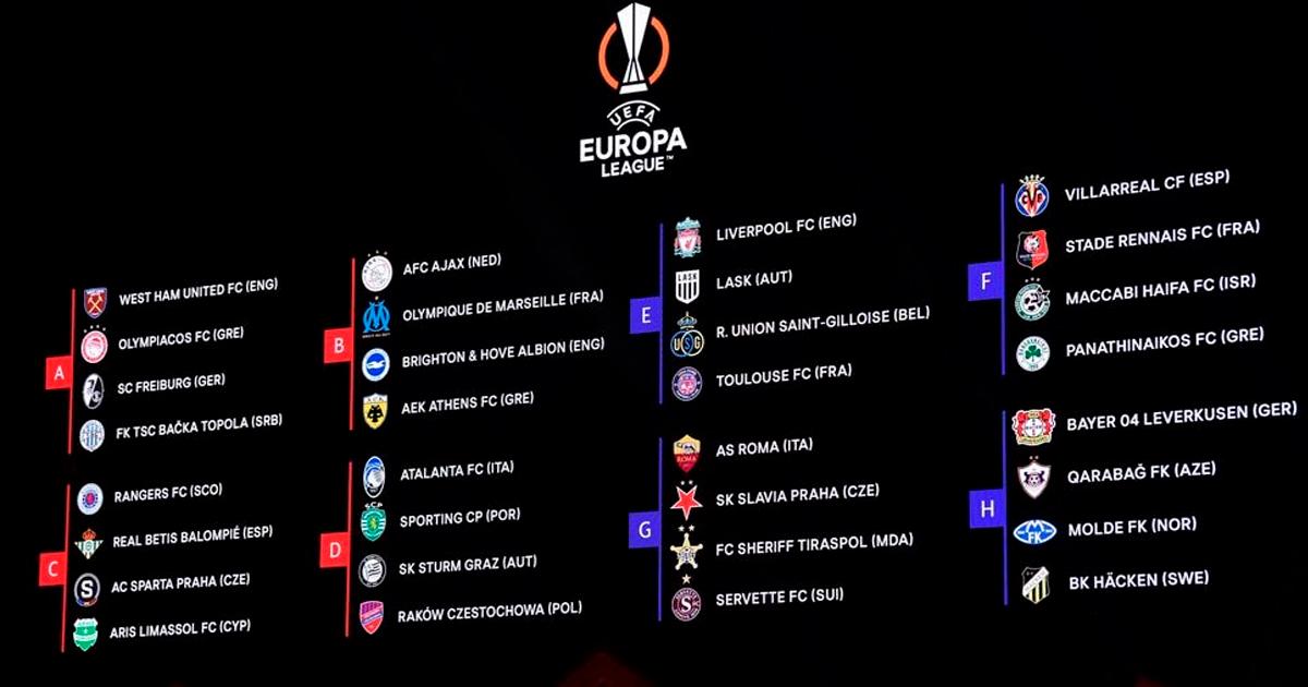 Así quedaron definidos los grupos de la UEFA Europa League