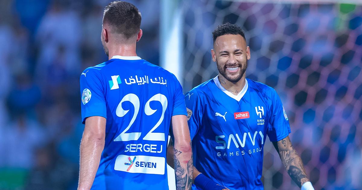 Neymar dio una asistencia en su debut y Al Hilal goleó 6-1 a Al Riyadh