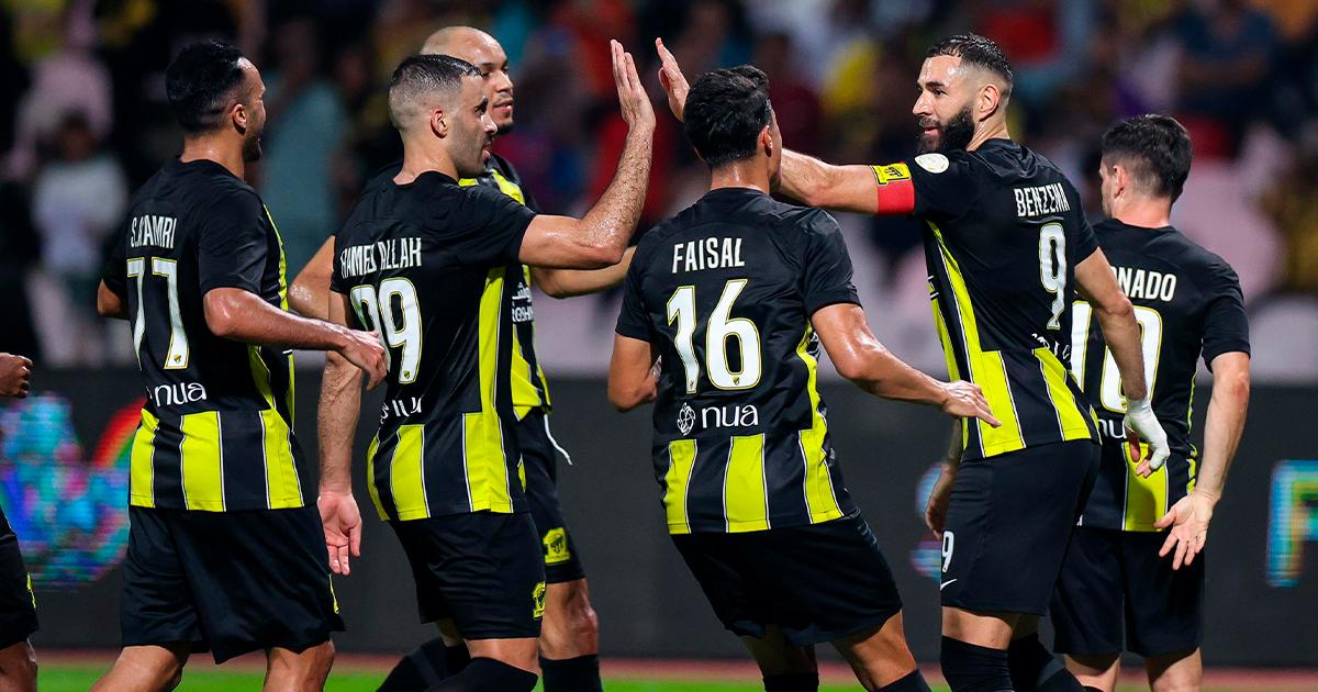 Una buena y una mala: Al Ittihad goleó, pero Benzema salió lesionado