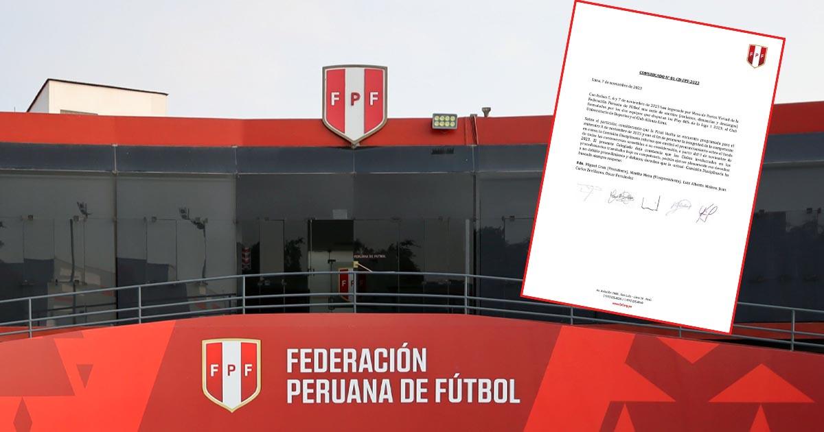 LO ÚLTIMO: CD-FPF se pronunciará después de la segunda final 