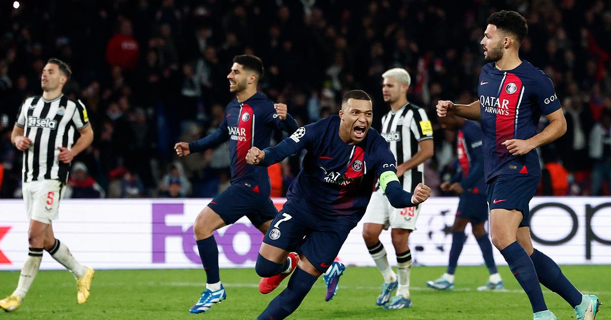 Con polémica, PSG le empató al final a Newcastle por Champions League