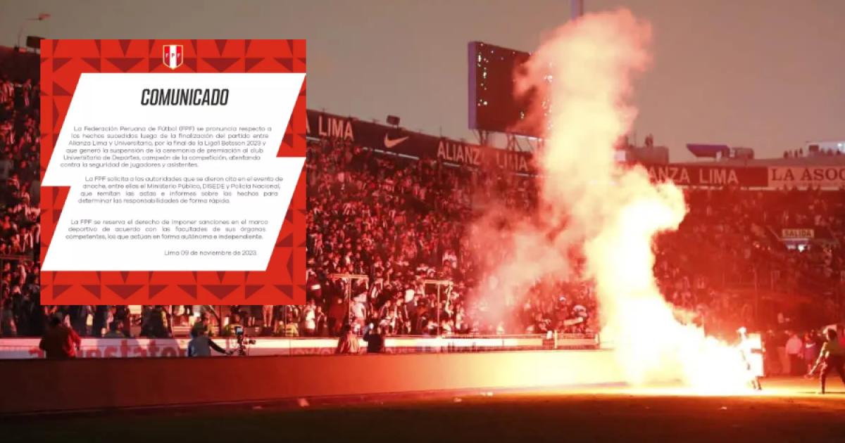 FPF se pronunció sobre lo sucedido con la iluminación de Matute tras la final de la Liga1 Betsson