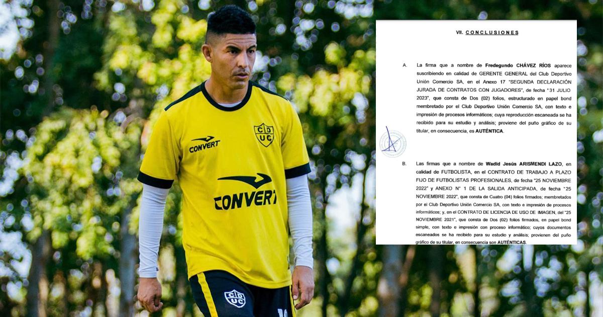 (DOCUMENTO) 'Muni' presentó prueba grafotécnica sobre un "doble contrato" de Unión Comercio