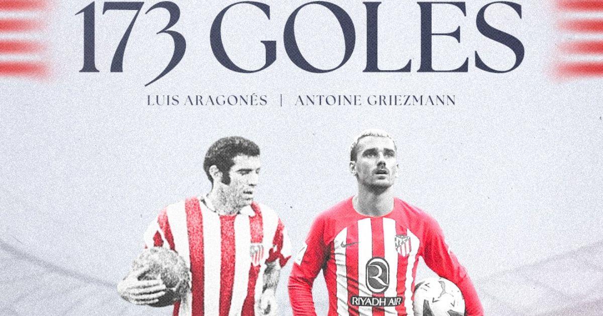 Griezmann igualó a Aragonés como máximo goleador del Atlético de Madrid