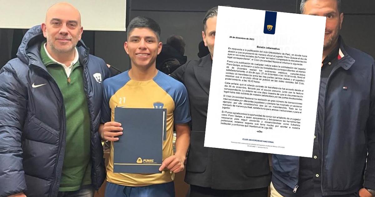 Pumas le responde a Universitario y asegura haber cumplido toda la documentación por Piero Quispe