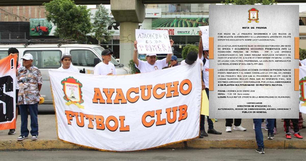 Club Ayacucho FC convocó a un plantón por el trato discriminatorio de parte de la FPF